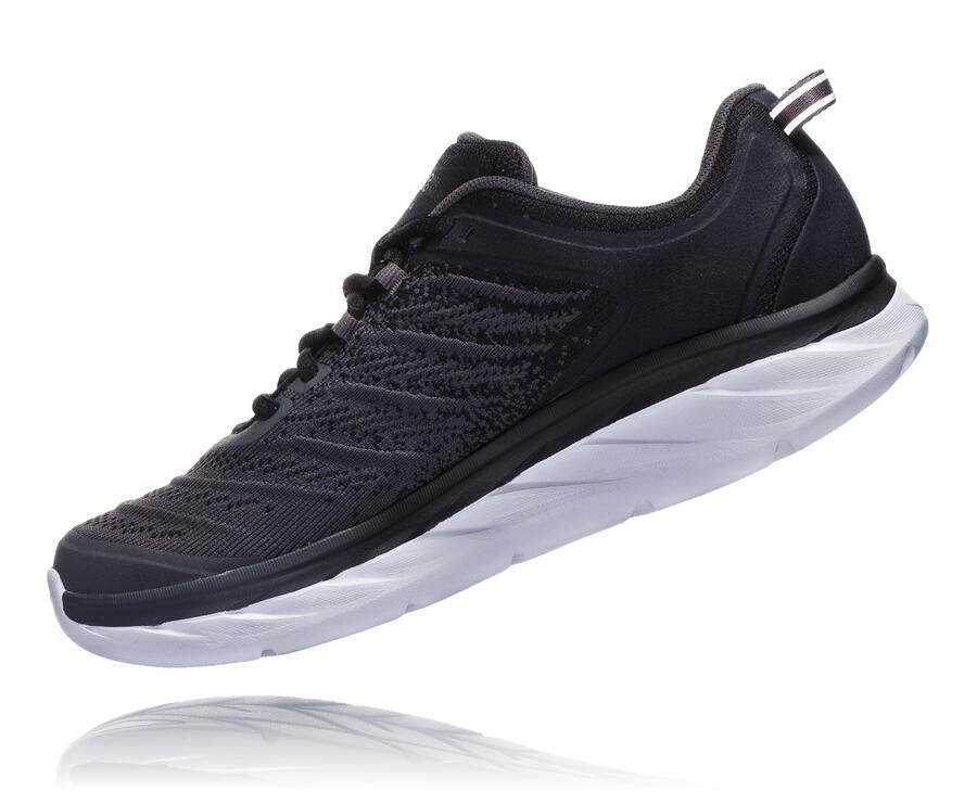 Hoka One One Womens Running Shoes - Akasa - Black/White - RKOH74805